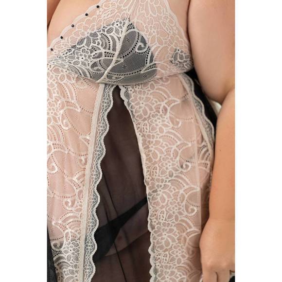 NEW ISAYES babydoll nighwear set - plus in black